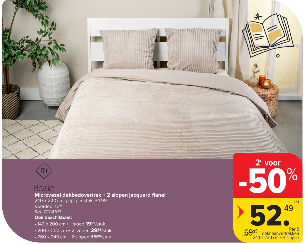 Microvezel dekbedovertrek + 2 slopen jacquard flanel