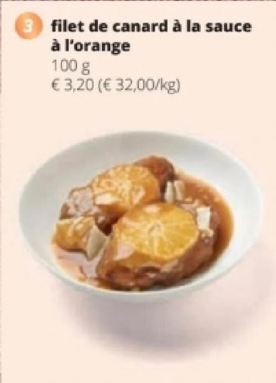 filet de canard à la sauce à l'orange 100 g