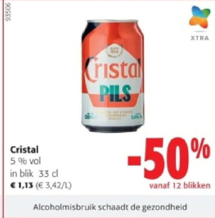 Cristal 5% vol in blik 33 cl