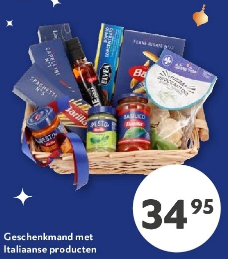 Geschenkmand met Italiaanse producten