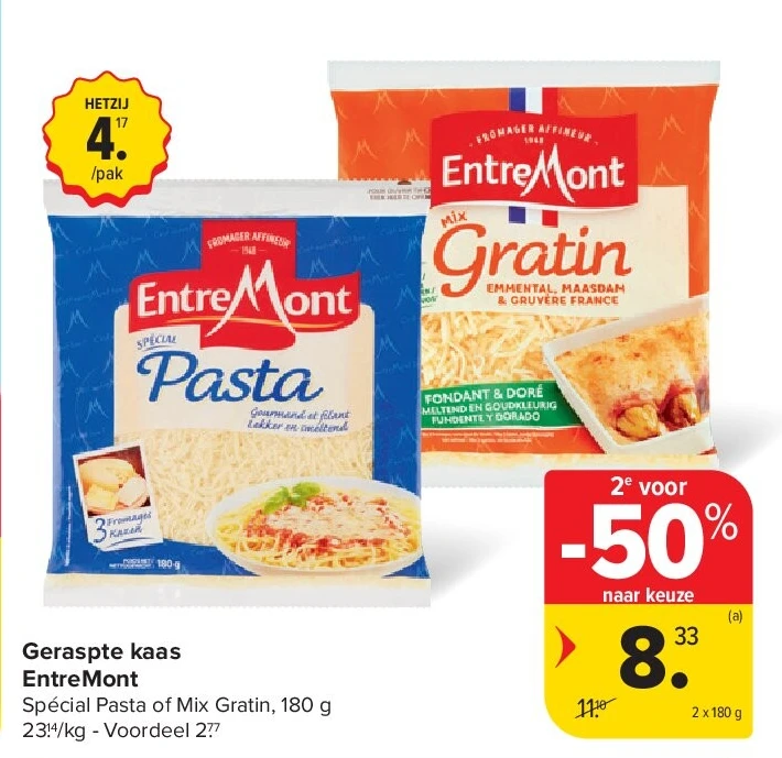 Geraspte kaas EntreMont