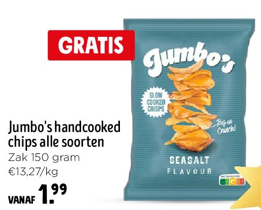 Jumbo's handcooked chips alle soorten