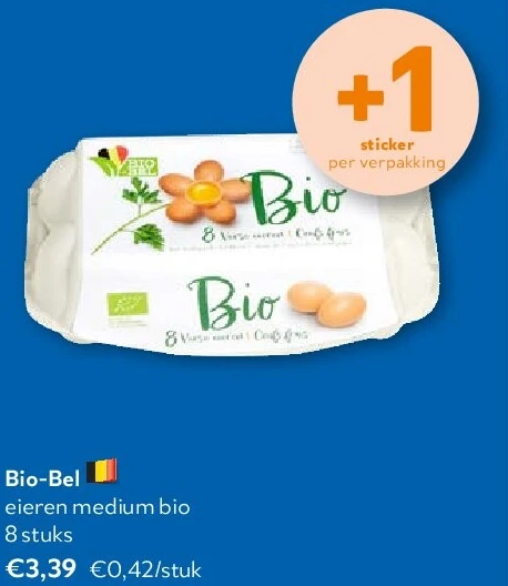 Bio-Bel eieren medium bio 8 stuks