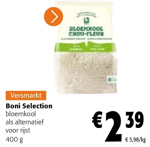 Boni Selection bloemkool als alternatief voor rijst 400 g
