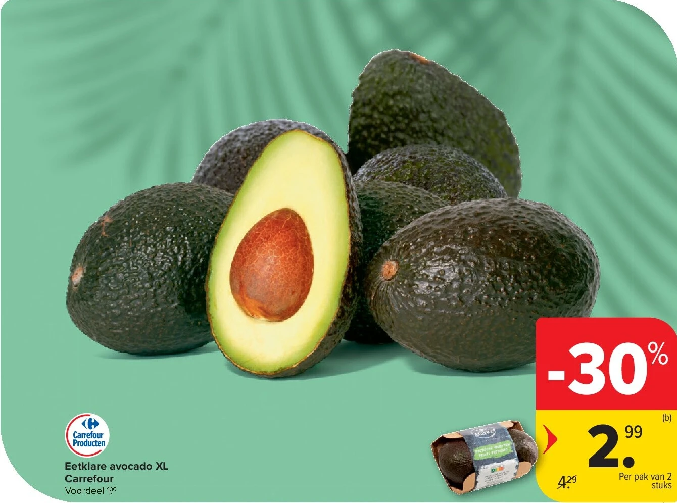 Eetklare avocado XL Carrefour