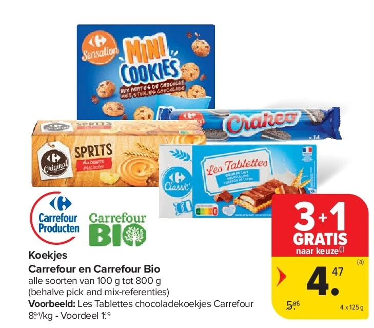 Koekjes Carrefour en Carrefour Bio