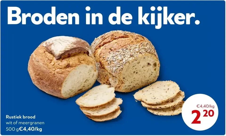 Rustiek brood wit of meergranen