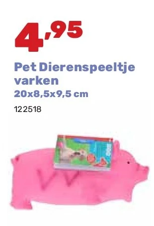Pet Dierenspeeltje varken 20x8,5x9,5 cm