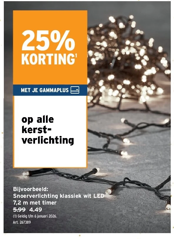 Snoerverlichting klassiek wit LED 7,2 m met timer