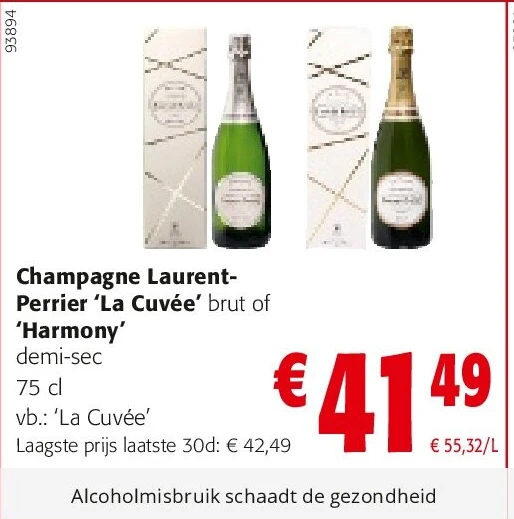 Champagne LaurentPerrier ‘La Cuvée’ brut of ‘Harmony’