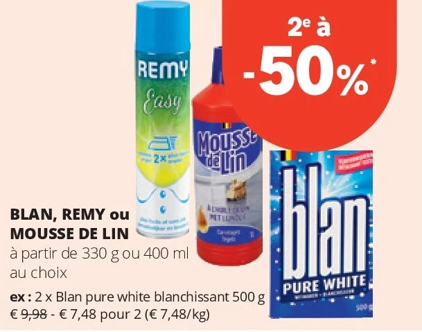 BLAN, REMY ou MOUSSE DE LIN