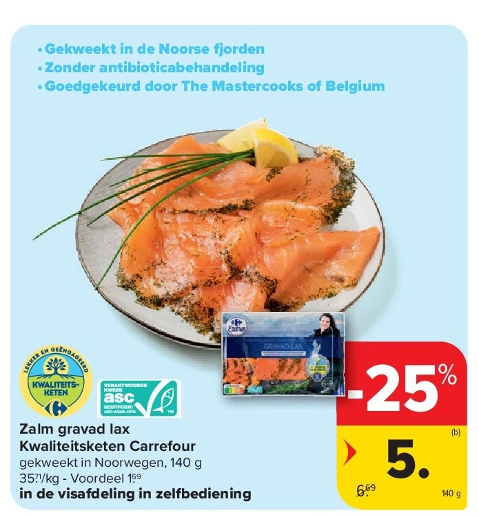 Zalm gravad lax Kwaliteitsketen Carrefour