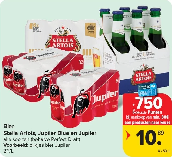 Bier Stella Artois, Jupiler Blue en Jupiler