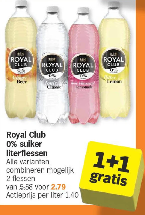 Royal Club 0% suiker literflessen