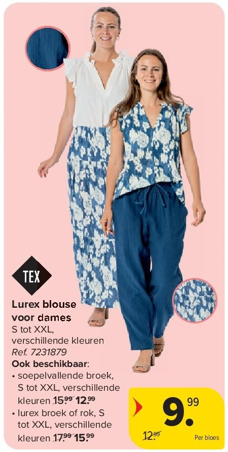 Lurex blouse voor dames