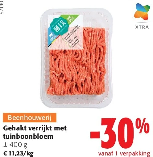 Gehakt verrijkt met tuinboonbloem