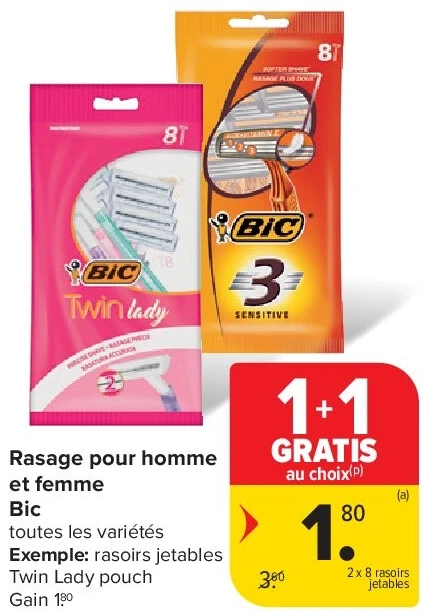 Rasage pour homme et femme Bic
