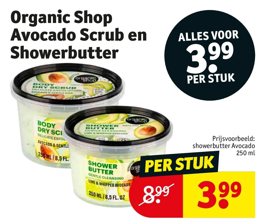 Organic Shop Avocado Scrub en Showerbutter
