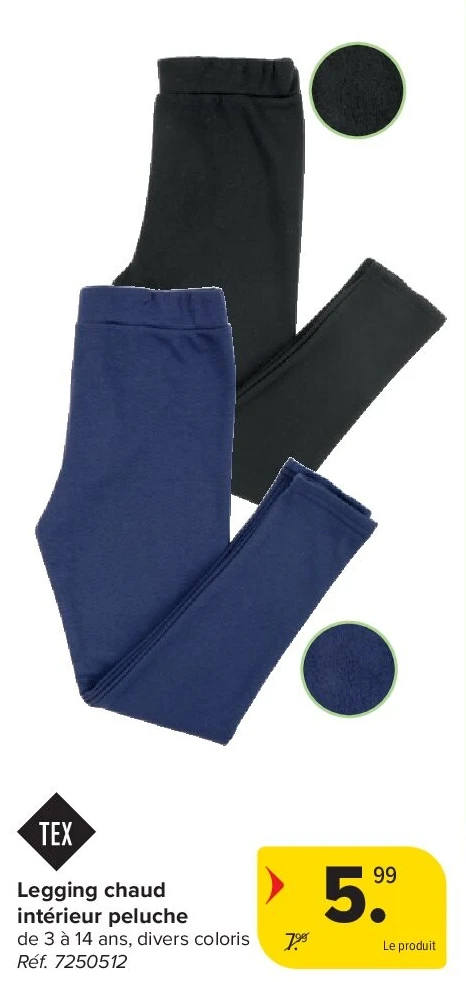 Legging chaud intérieur peluche