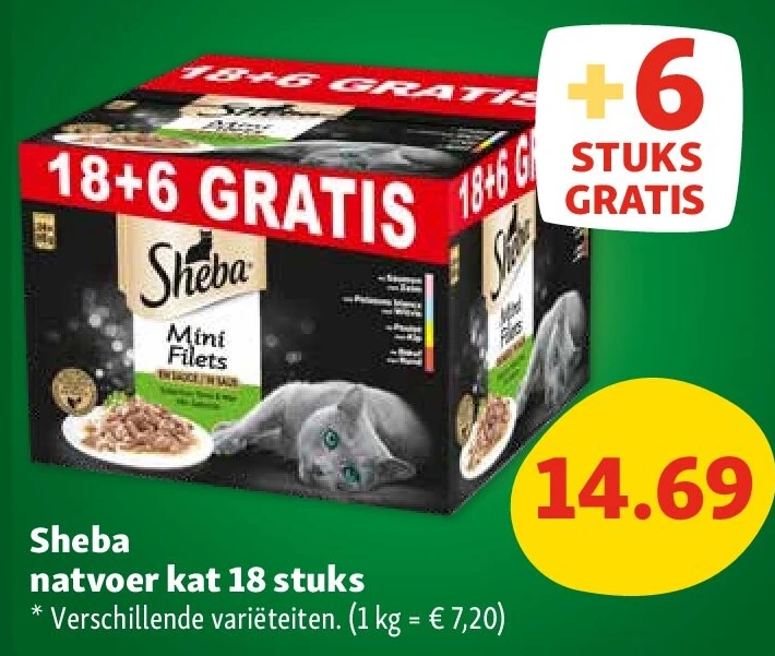 Sheba natvoer kat 18 stuks