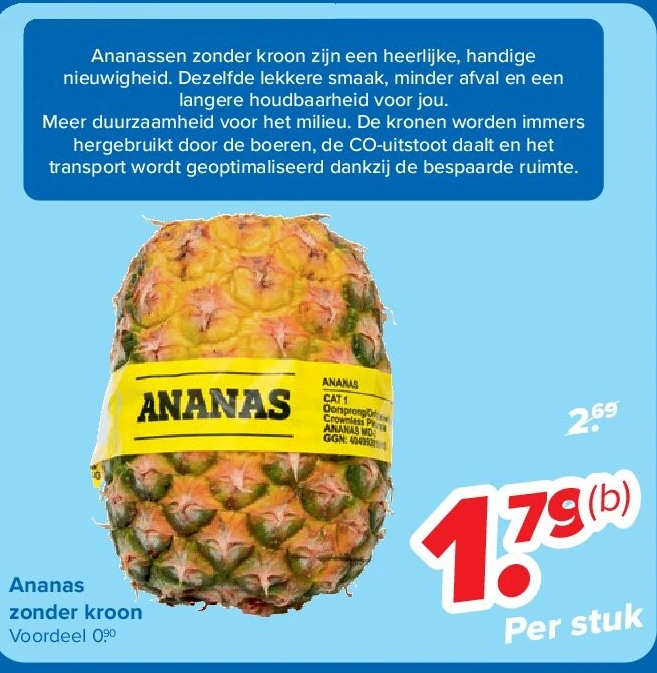 Ananas zonder kroon