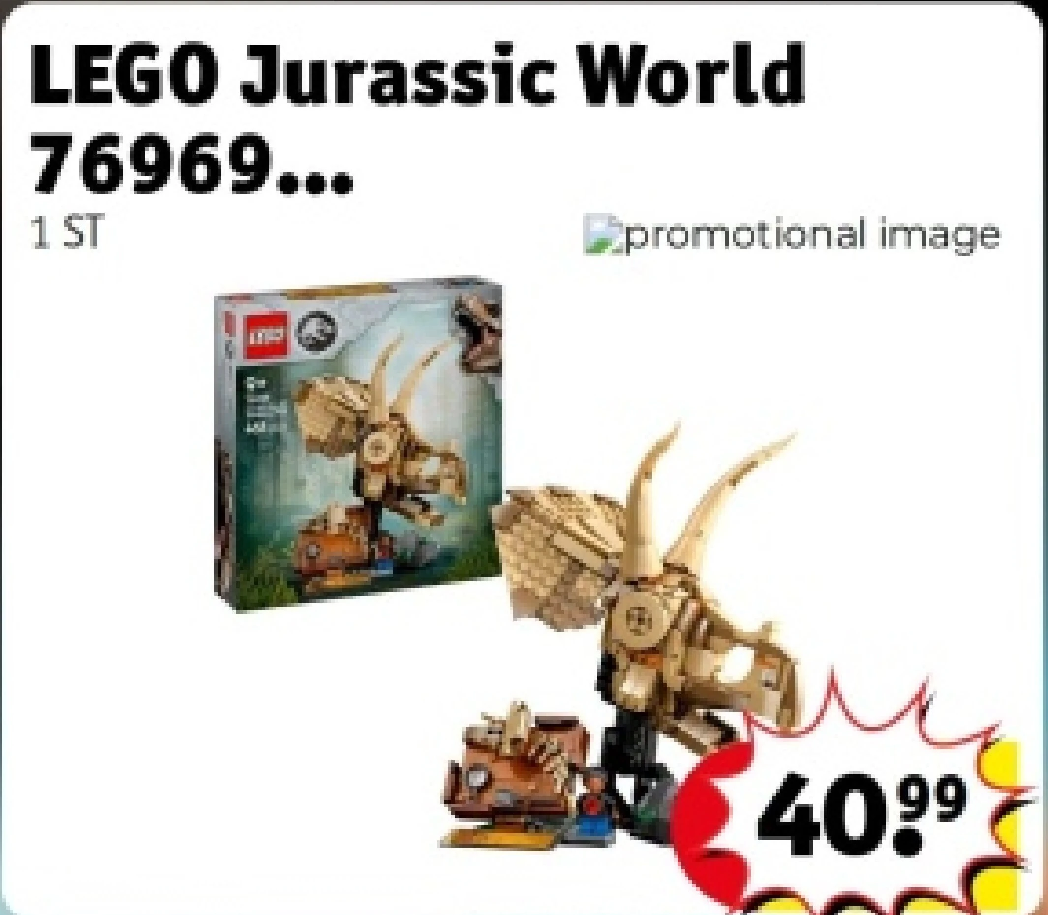 LEGO Jurassic World 76969 Dinosaurusfossielen: Triceratops Schedel