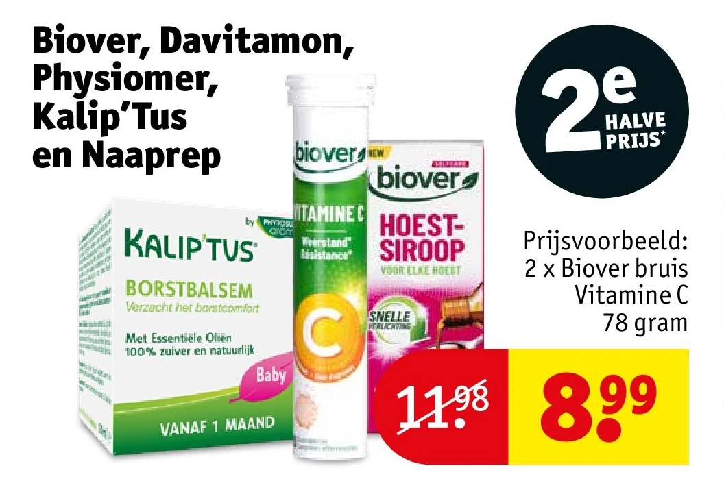 Biover, Davitamon, Physiomer, Kalip’Tus en Naaprep