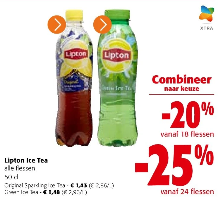 Lipton Ice Tea alle flessen 50 c