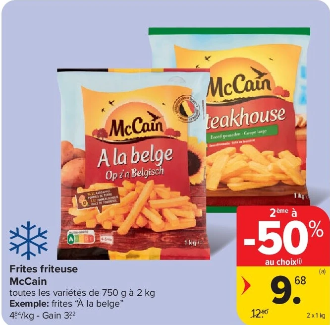 Frites friteuse McCain 2 x 1 kg