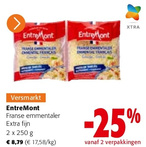EntreMont Franse emmentaler Extra fijn 2 x 250 g