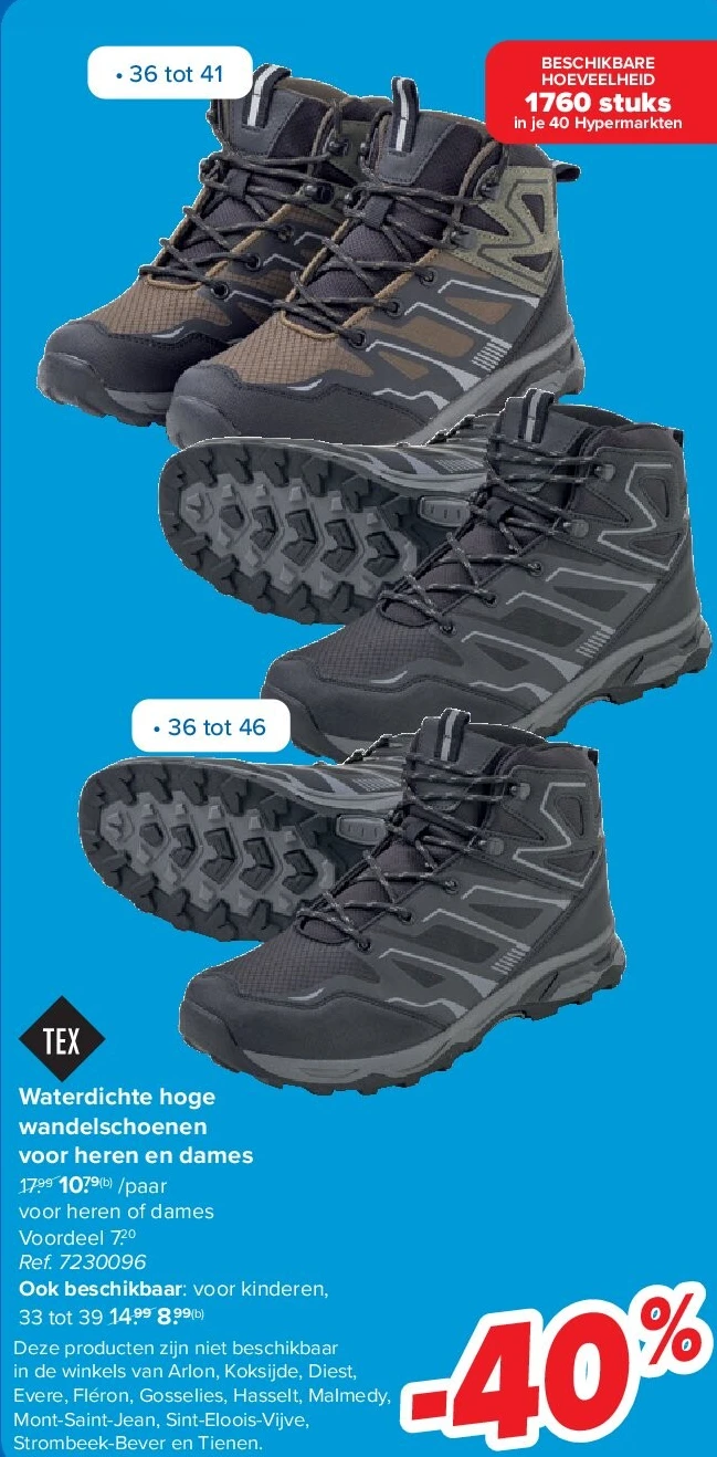 Waterdichte hoge wandelschoenen voor heren en dames