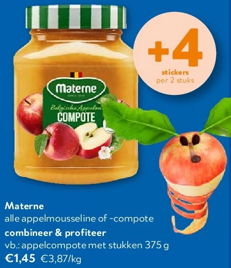 Materne appelcompote met stukken 375 g