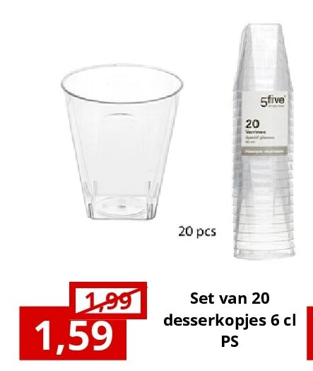 Set van 20 desserkopjes 6 cl PS