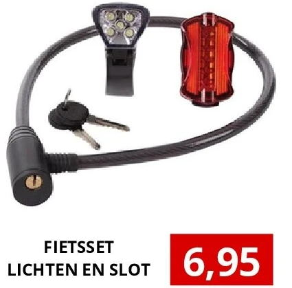 FIETSSET LICHTEN EN SLOT