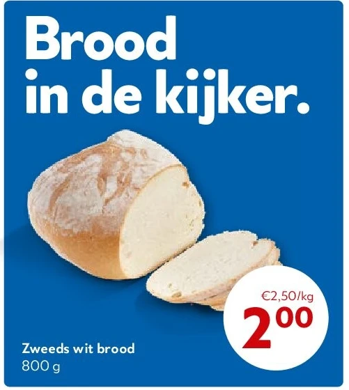 Zweeds wit brood 800 g