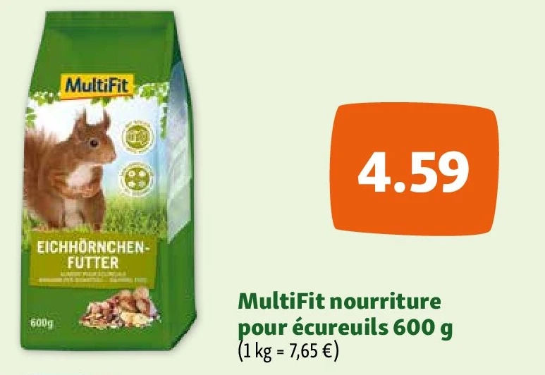 MultiFit nourriture pour écureuils 600 g