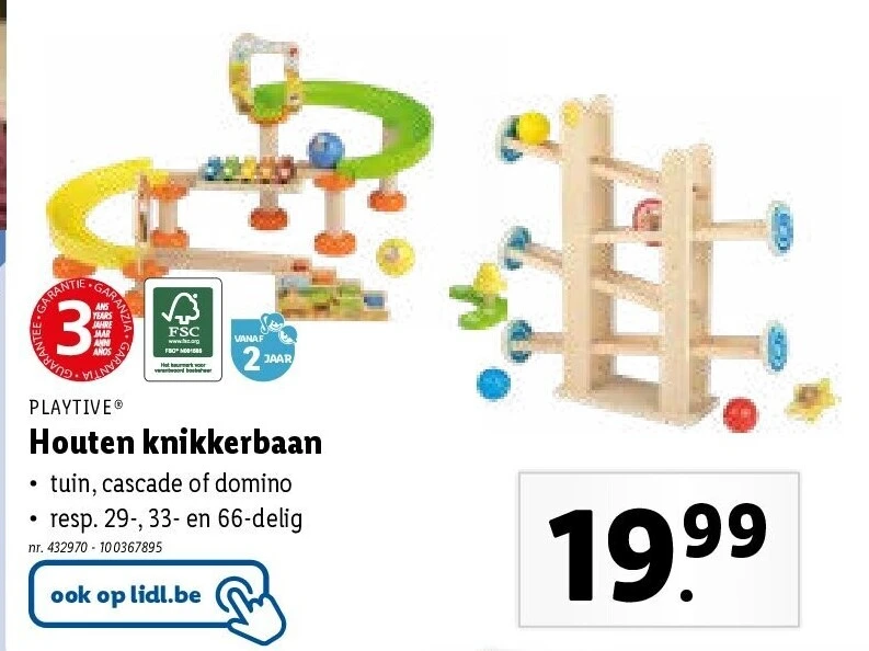 Houten knikkerbaan