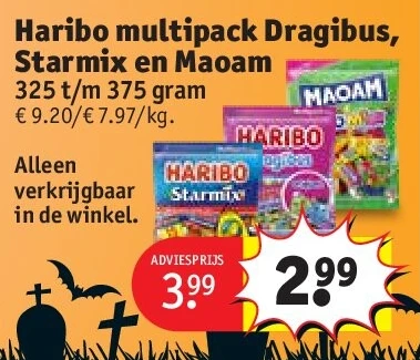 Haribo multipack Dragibus, Starmix en Maoam