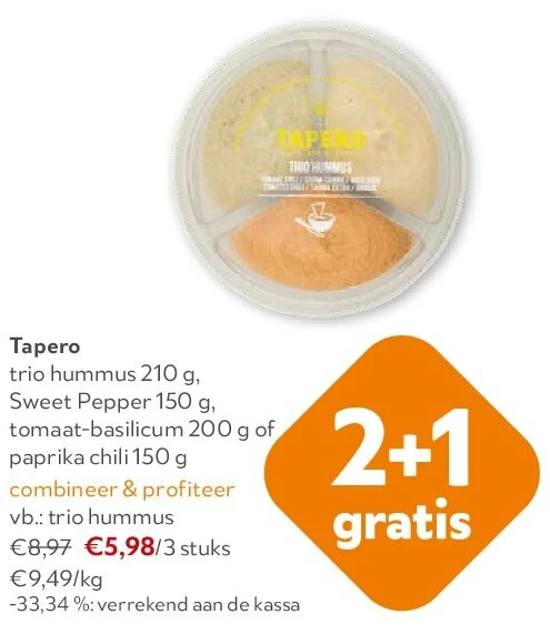Tapero trio hummus 210 g