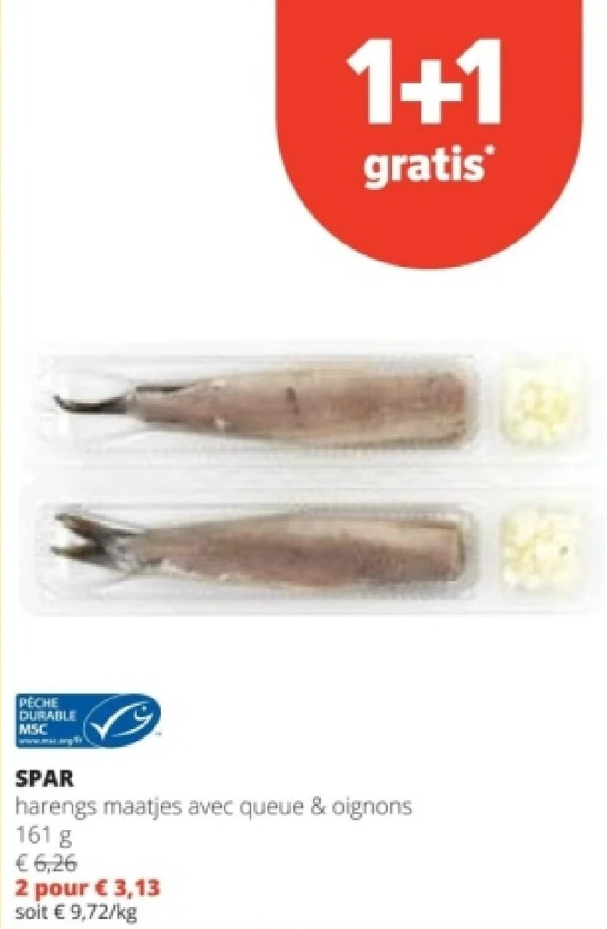 SPAR harengs maatjes avec queue & oignons 161 g