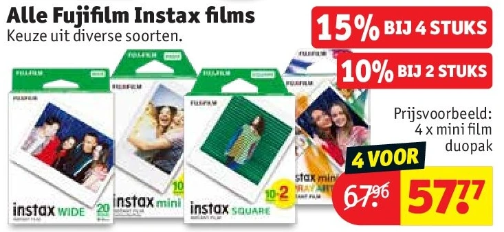 Alle Fujifilm Instax films