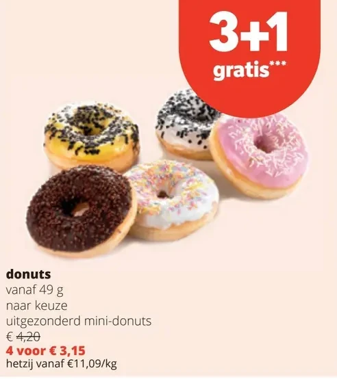 donuts vanaf 49 g