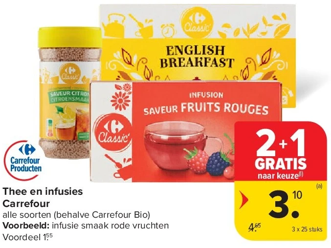 Thee en infusies Carrefour