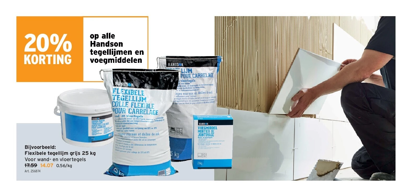 Flexibele tegellijm grijs 25 kg