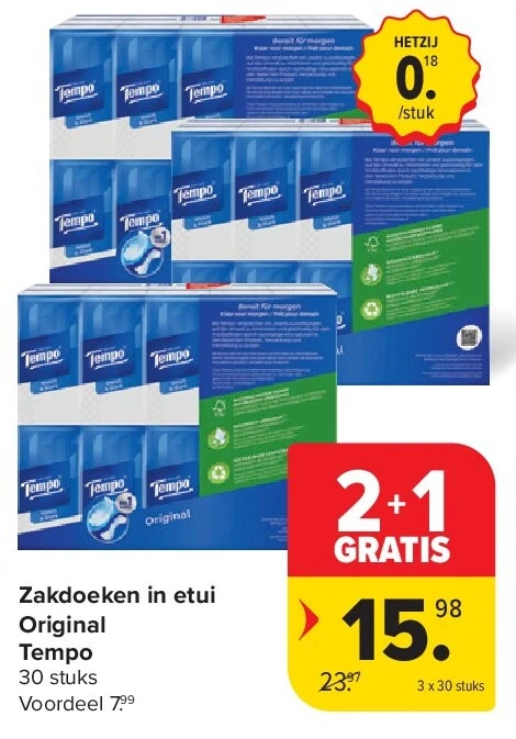 Zakdoeken in etui Original Tempo