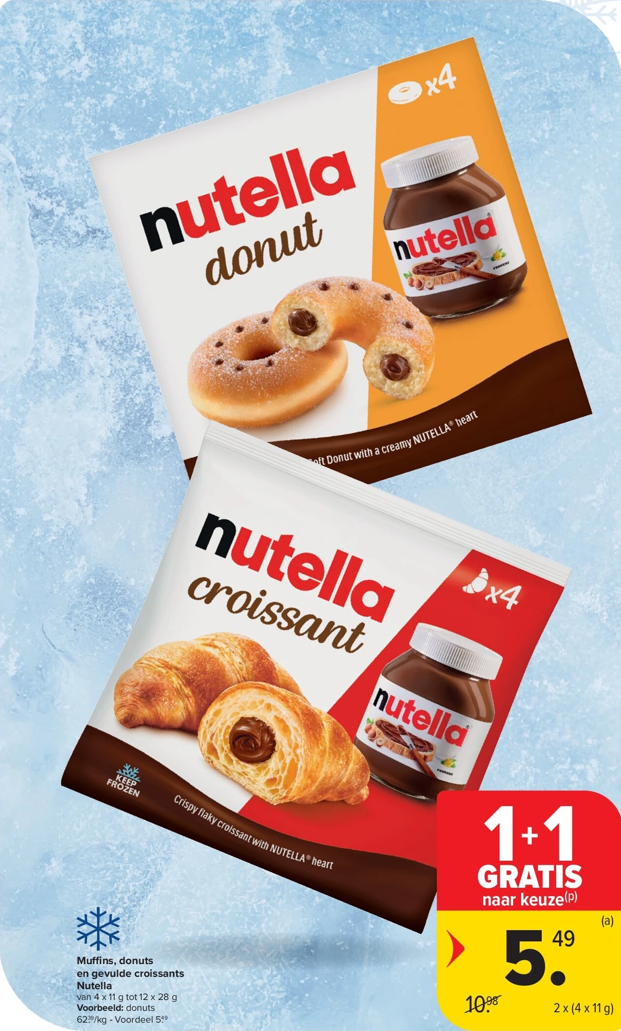 Muffins, donuts en gevulde croissants Nutella