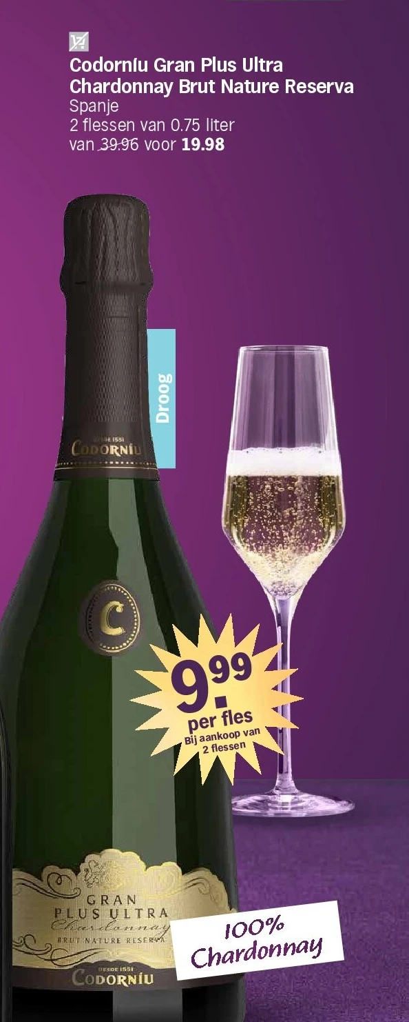 Codorníu Gran Plus Ultra Chardonnay Brut Nature Reserva