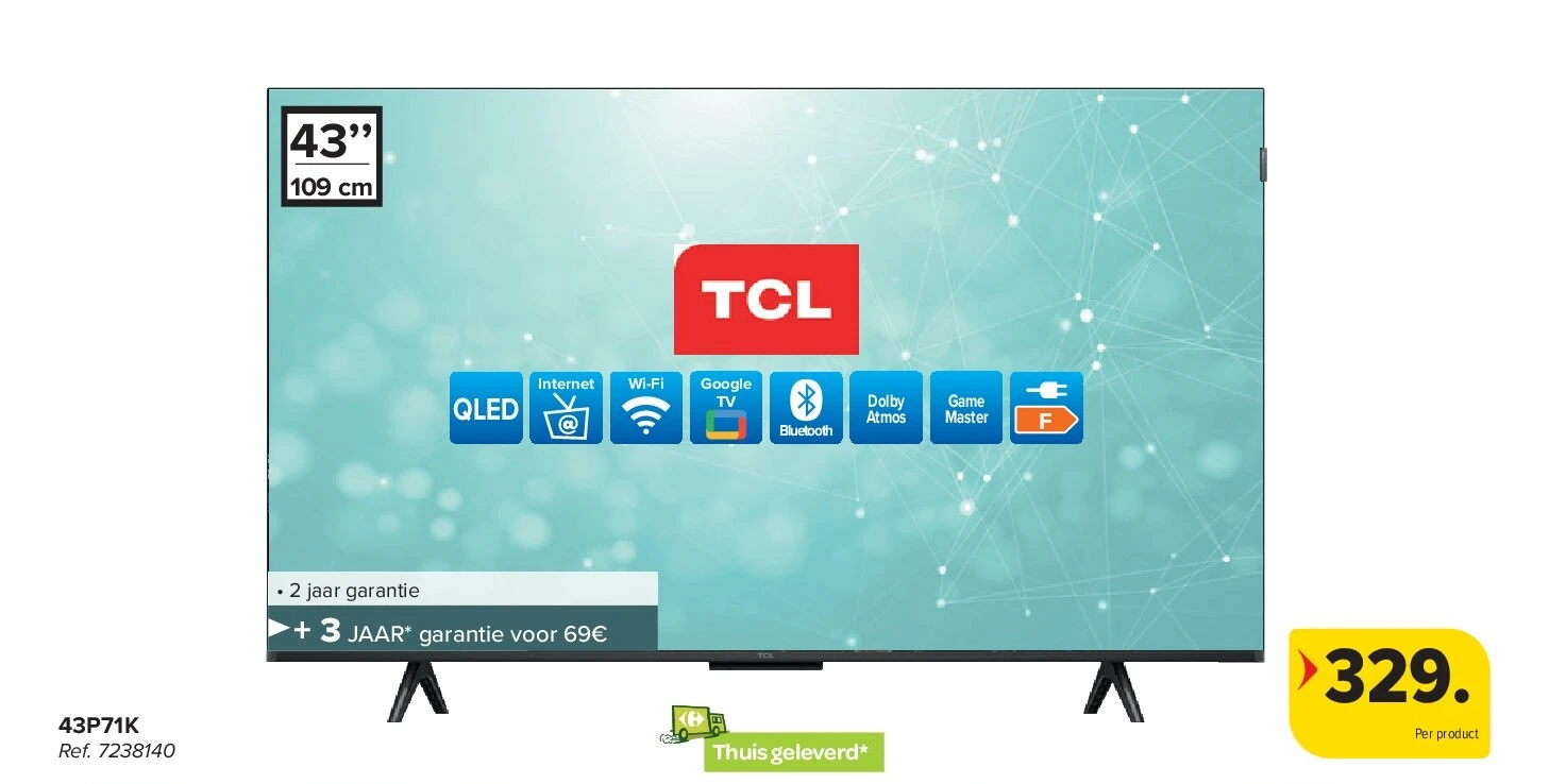 TCL 43P71K QLED TV
