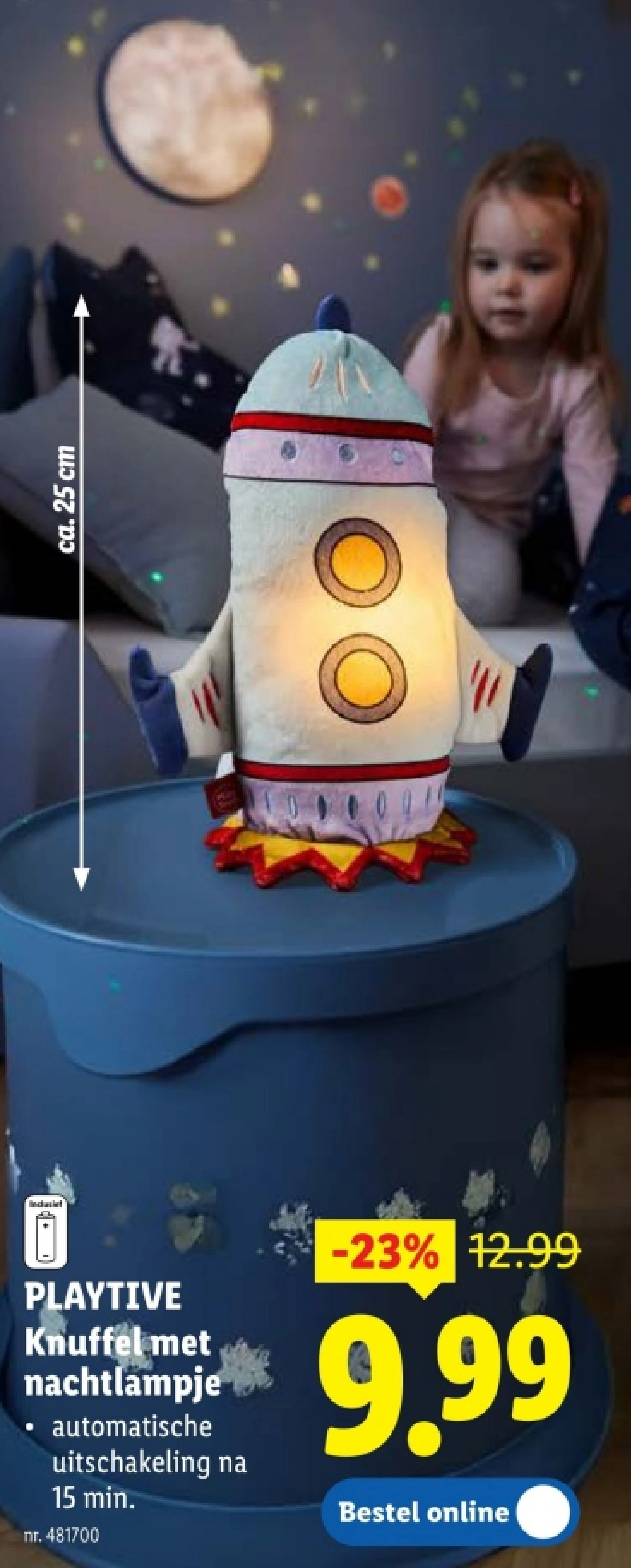 Knuffel met nachtlampje