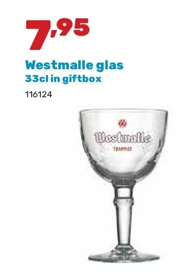 Westmalle glas 33cl in giftbox